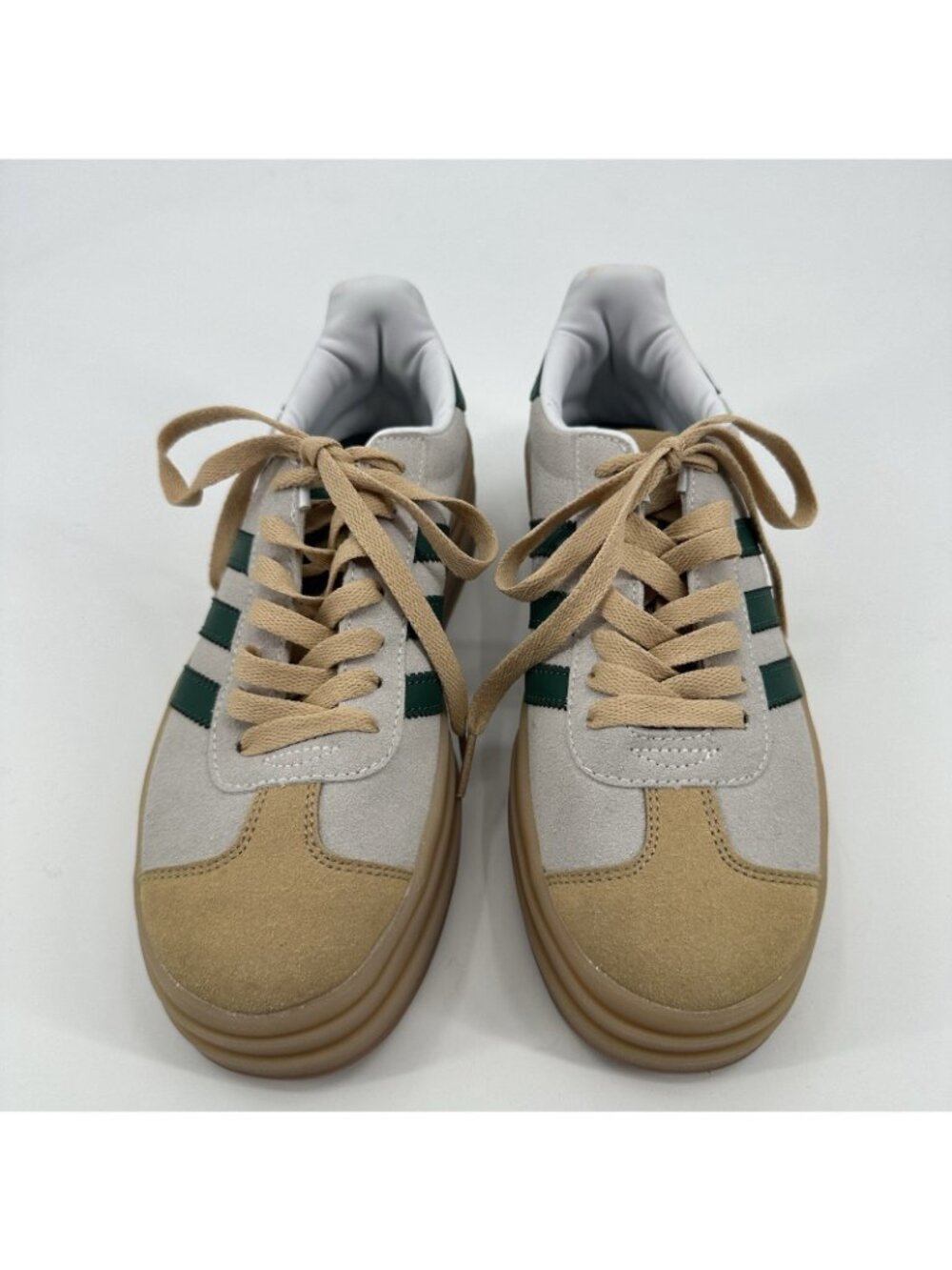NWOT ADIDAS Gazelle Bold Platform Sneaker 8.5 Cream Green Beige triple stacked - Picture 2 of 10